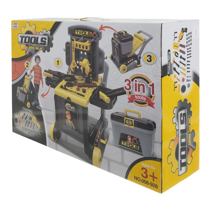 59 darabos 3 az 1-ben műhelykocsi gyerekeknek