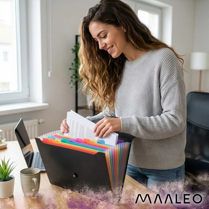 Maaleo 13 rekeszes A4-es iratmappa gumiszalaggal