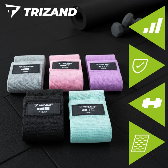 Trizand textil edzőszalag készlet, 5 db, 5-35 kg