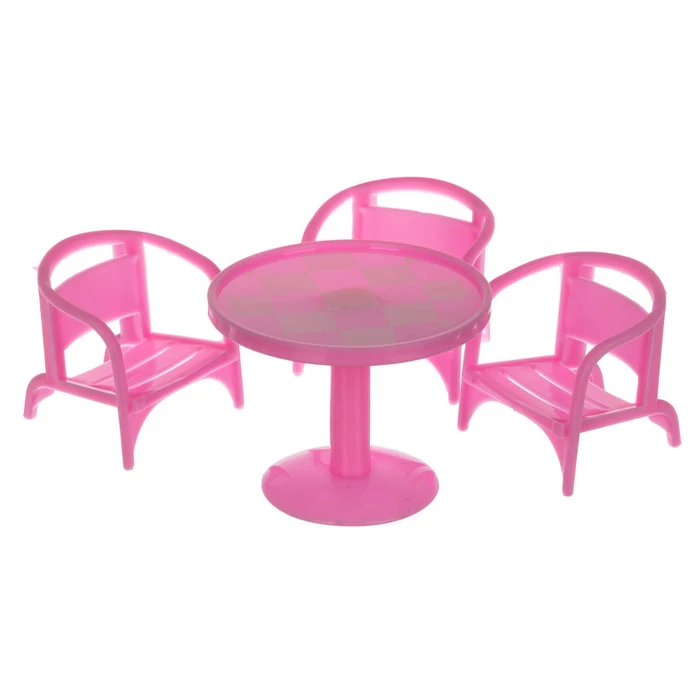 3 szintes babaház bútorelemekkel, babával