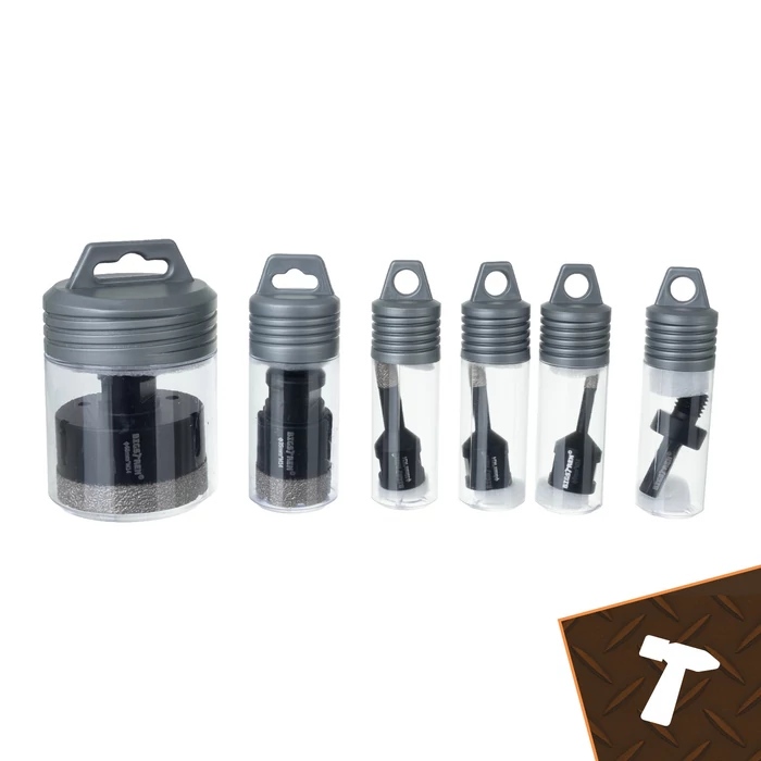 Bigstren gyémánt lyukfűrész készlet fúróadapterrel, 6 db, 6-68 mm, M14