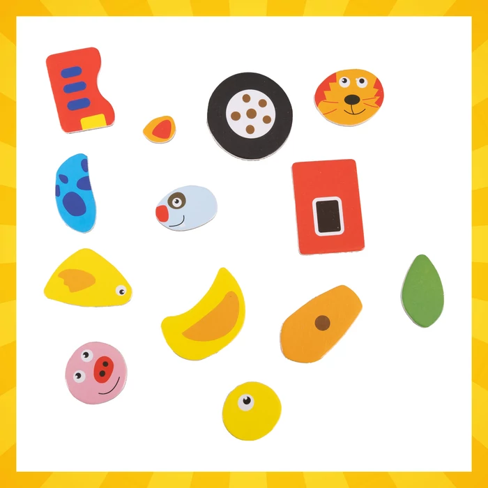 Kruzzel 108 darabos kétoldalas mágneses oktatótábla fa dobozban