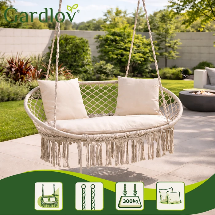 Kétszemélyes gólyafészek hinta - kérmszínű