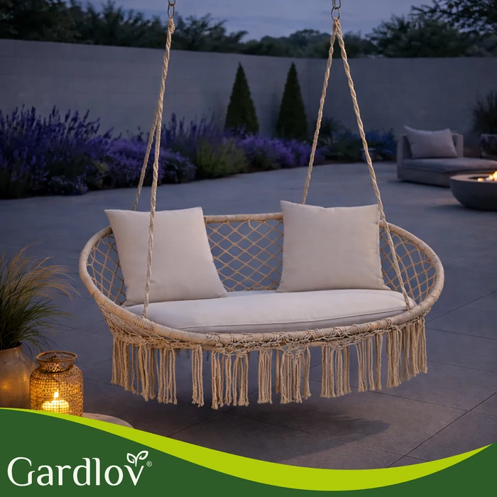 Kétszemélyes gólyafészek hinta - kérmszínű