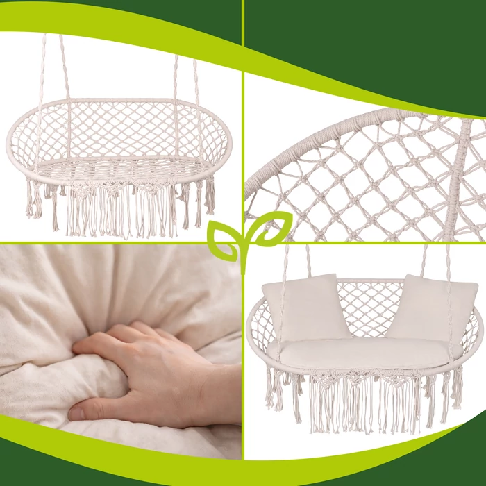 Kétszemélyes gólyafészek hinta - kérmszínű