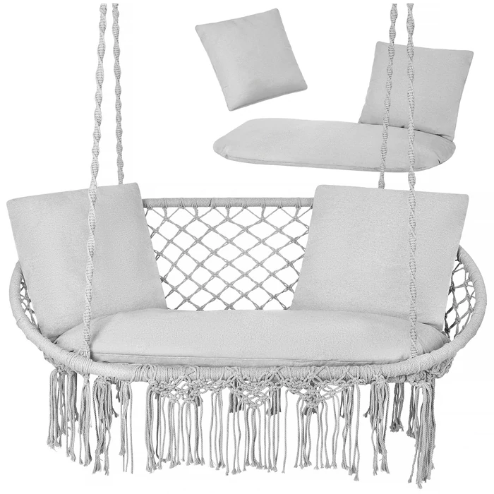 Dupla hintaágy párnaszett – 3 részes szürke