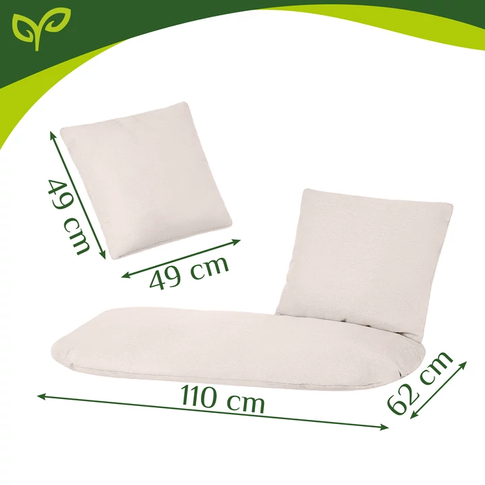 Dupla hintaágy párnaszett – 3 részes krémszínű