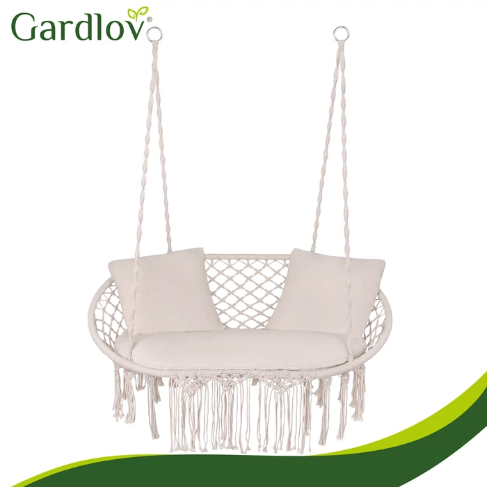 Dupla hintaágy párnaszett – 3 részes krémszínű