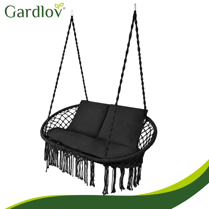 Dupla hintaágy párnaszett – 3 részes fekete