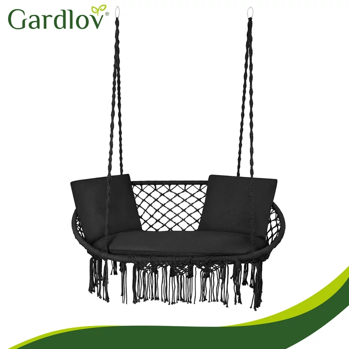 Dupla hintaágy párnaszett – 3 részes fekete