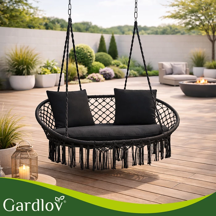 Dupla hintaágy párnaszett – 3 részes fekete