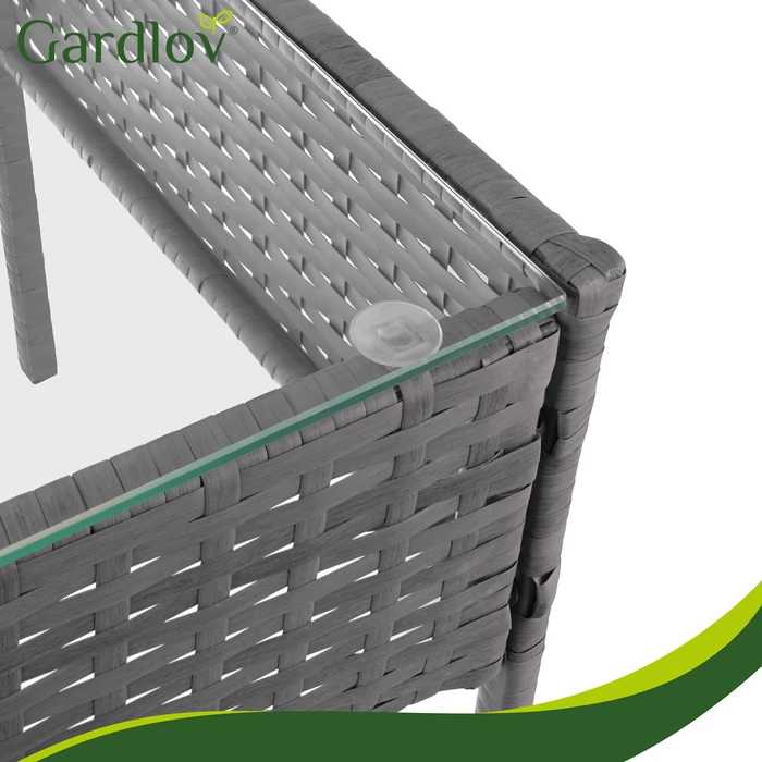 Rattan kerti bútor szett - sötétszürke