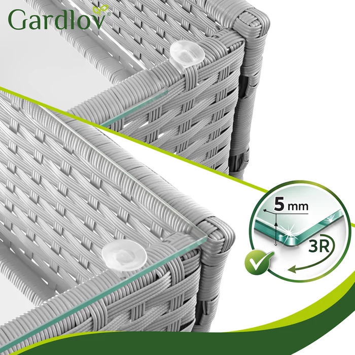 Rattan kerti bútor szett - szürke