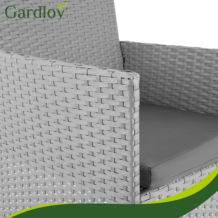 Rattan kerti bútor szett - szürke