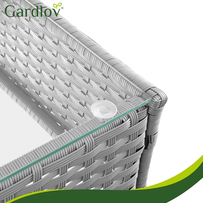 Rattan kerti bútor szett - szürke