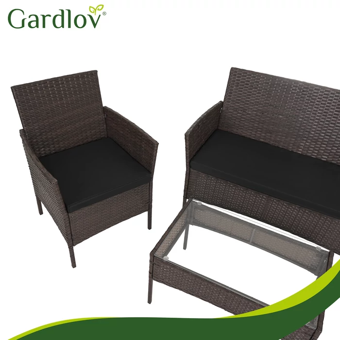 Rattan kerti bútor szett - barna