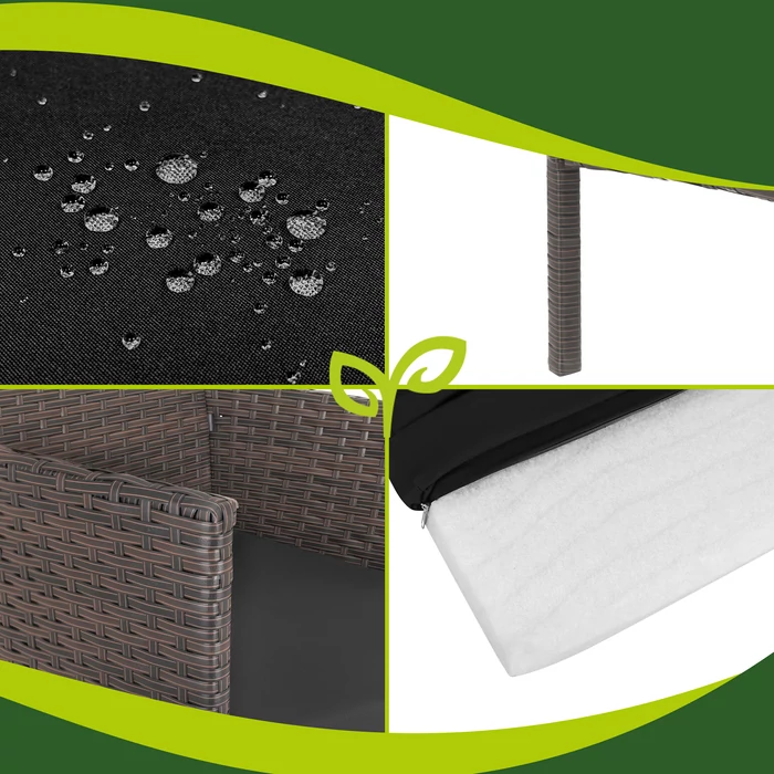 Rattan kerti bútor szett - barna