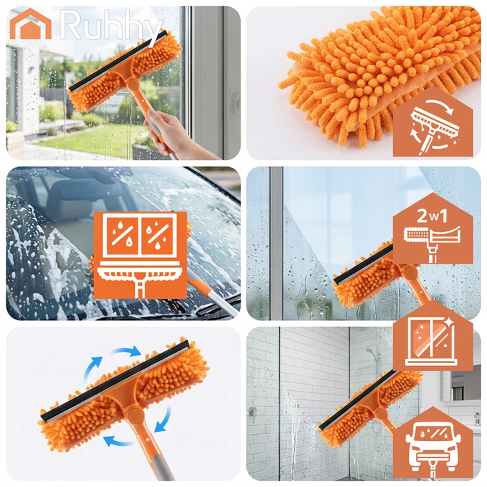 3 az 1-ben teleszkópos ablakmosó