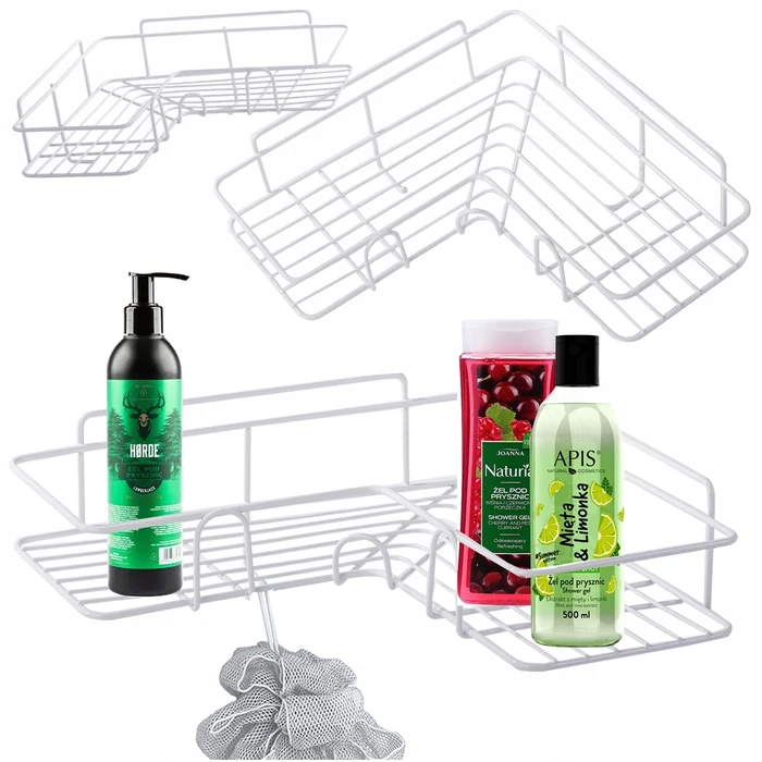 Fürdőszobai sarokpolc, fehér