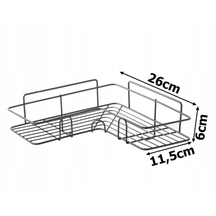 Fürdőszobai sarokpolc, fekete
