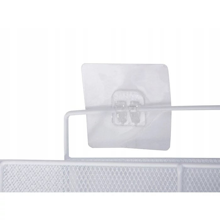 Akasztós fém háztartási tárolókosár, fehér