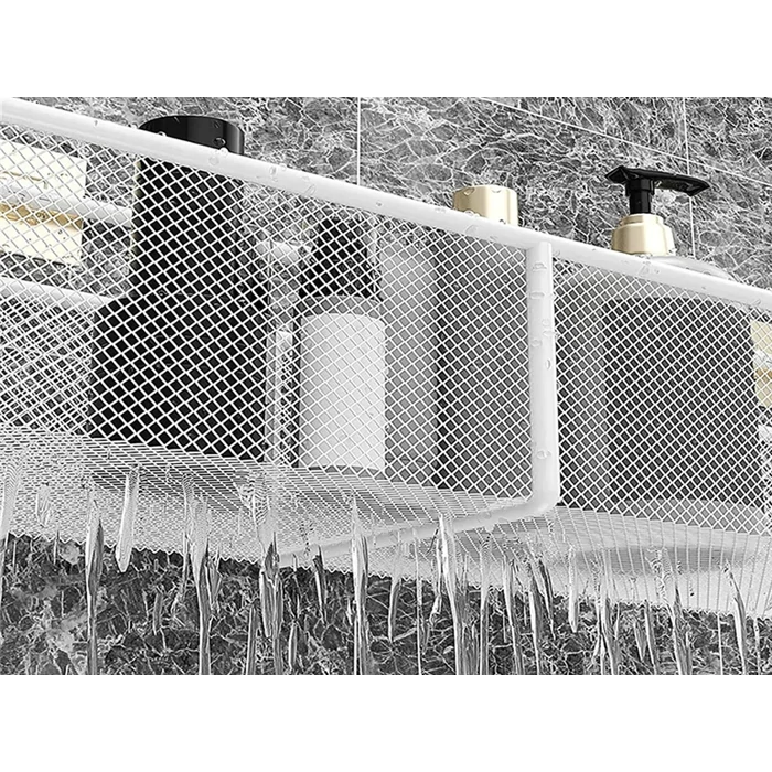 Akasztós fém háztartási tárolókosár, fehér