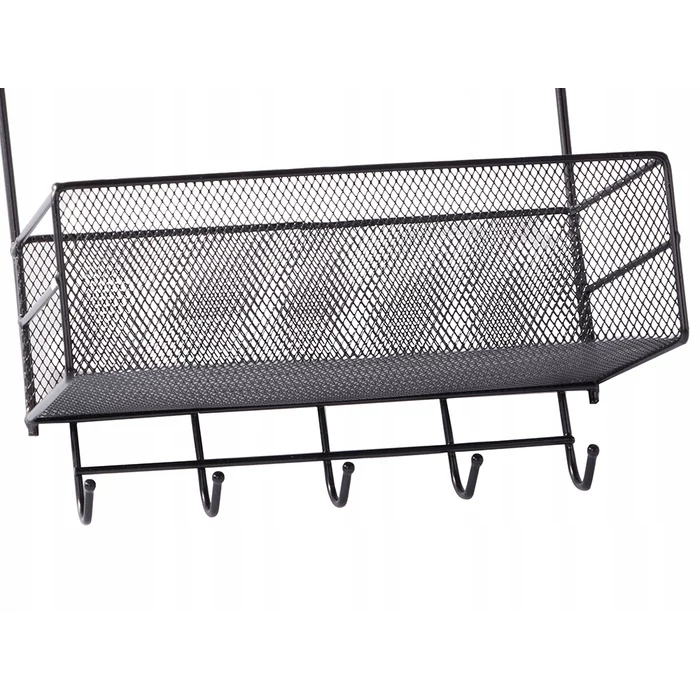 Kétszintes háztartási szervező akasztókkal, fekete