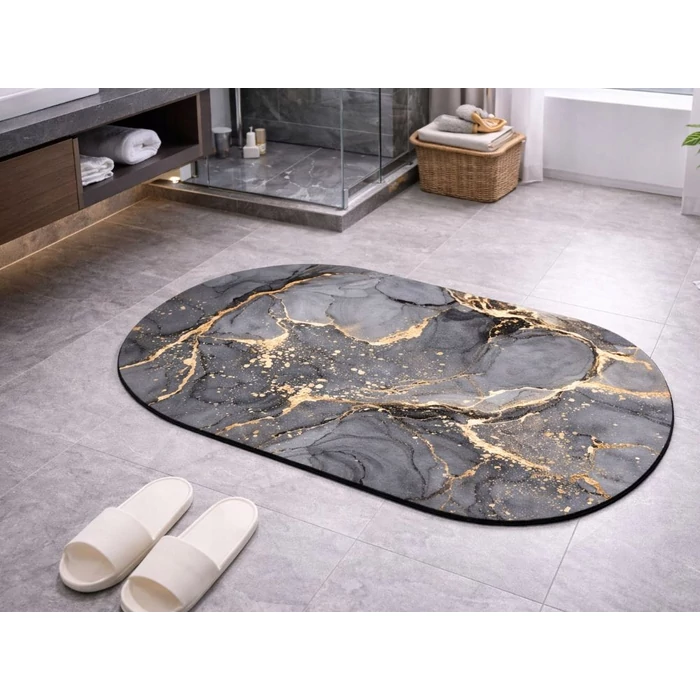 Csúszásmentes fürdőszobaszőnyeg, 60 x 40 cm, ovális