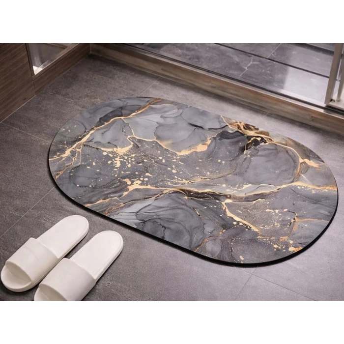 Csúszásmentes fürdőszobaszőnyeg, 60 x 40 cm, ovális