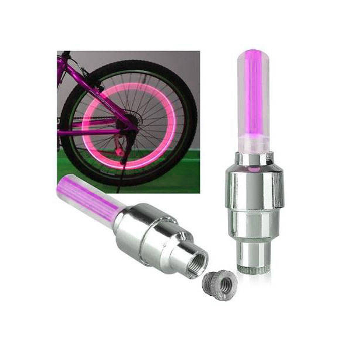 Kerékpár kerékfény 2 db - rózsaszín