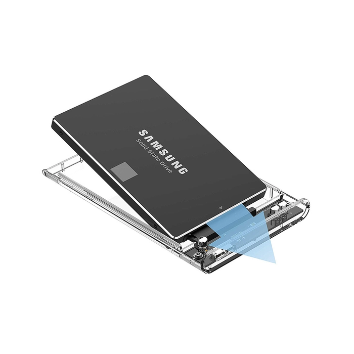 Külső merevlemez fedél átlátszó HDD SSD 2,5″ + USB 3.0