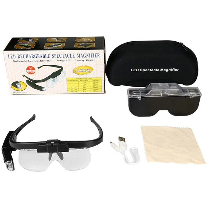 Nagyító szemüveg, LED, 4,5x