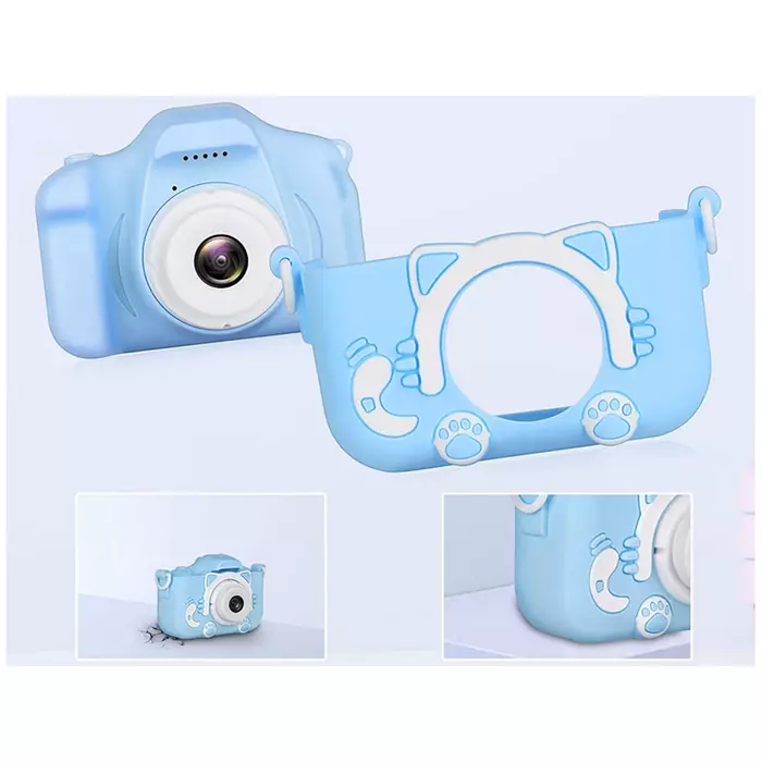 Digitális fényképezőgép gyerekeknek - kék cicás 