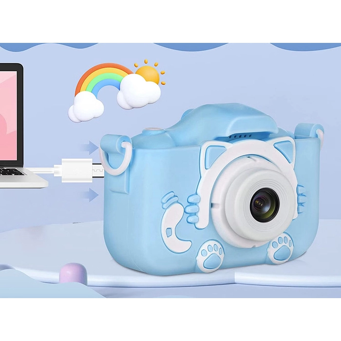 Digitális fényképezőgép gyerekeknek - kék cicás 