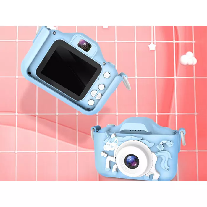 Digitális fényképezőgép gyerekeknek - kék unikornis