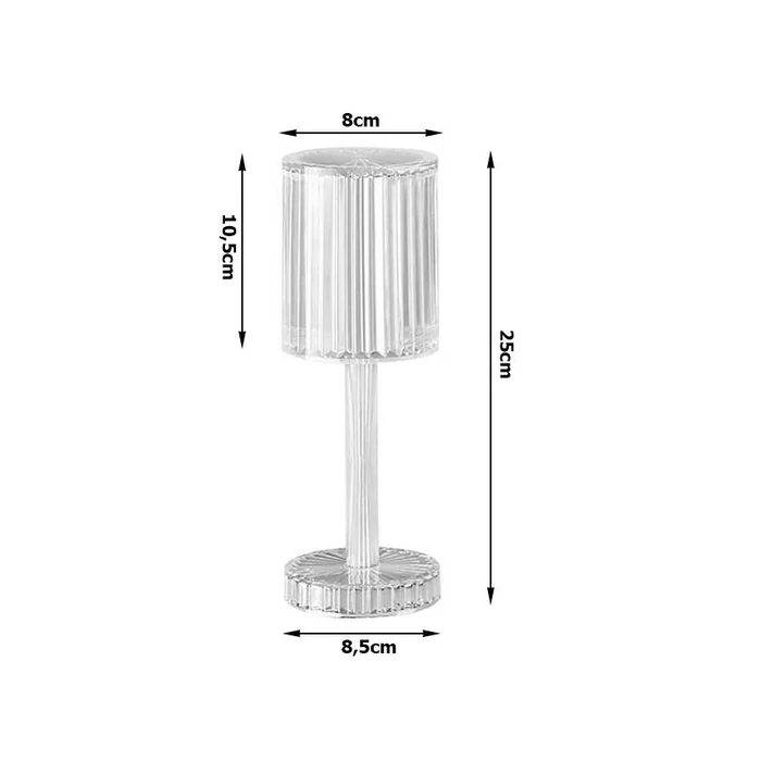 Kristály asztali lámpa LED RGB, távirányítóval