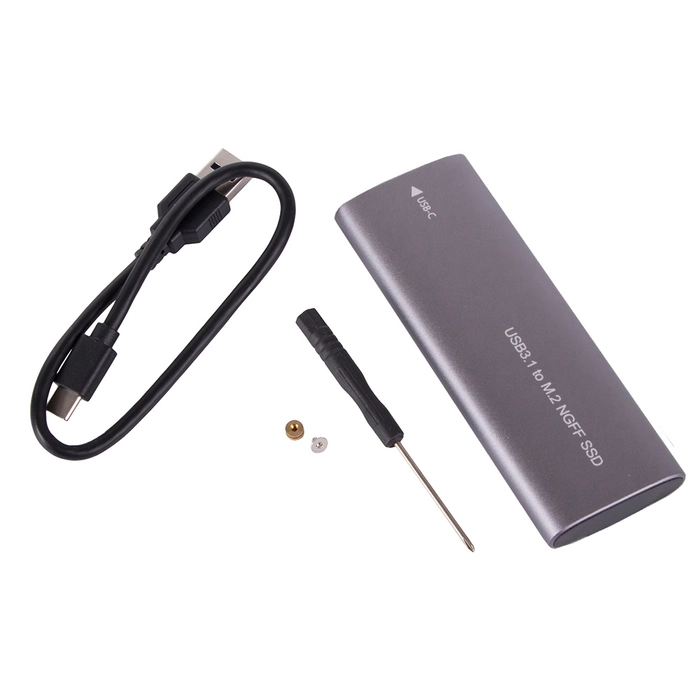 Külső USB 3.1-es M.2 SSD ház 2230-2280mm, szürke