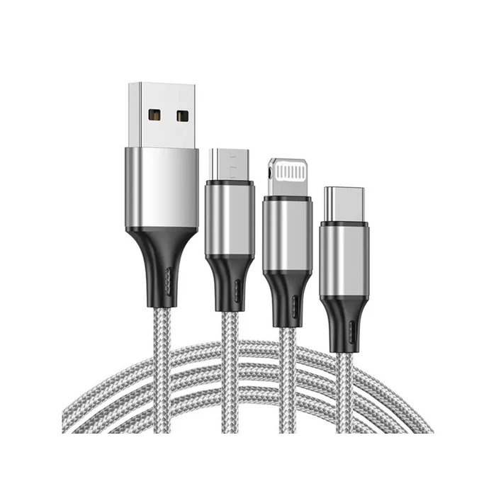 3az1-ben USB kábel, 1,2m ezüst