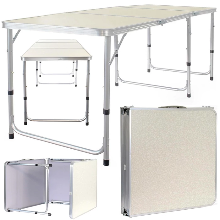 Összecsukható kempingasztal, 180 x 60 cm