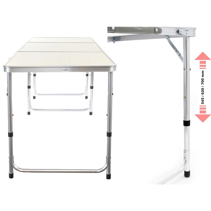 Összecsukható kempingasztal, 180 x 60 cm