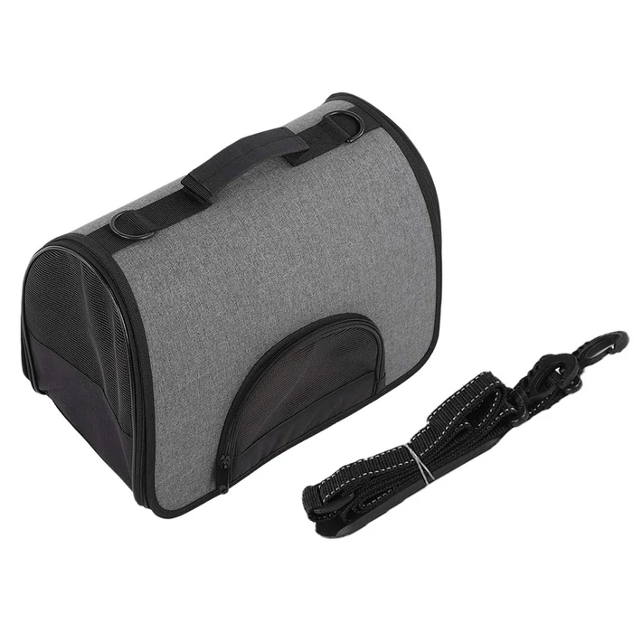 Kisállat hordozó táska, 41 x 26 x 24 cm, szürke