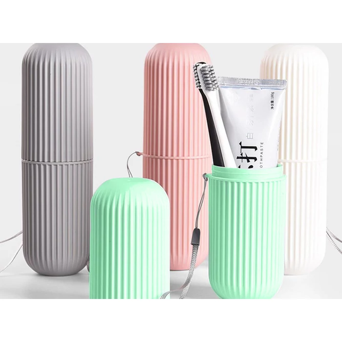 Fogkefe és fogkrém tartó utazáshoz-Zöld