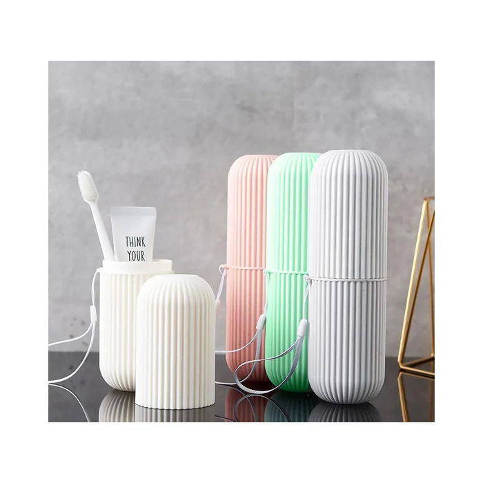 Fogkefe és fogkrém tartó utazáshoz-Zöld