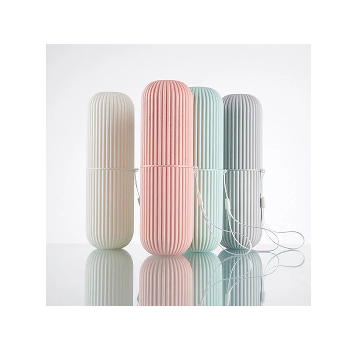 Fogkefe és fogkrém tartó utazáshoz-Rózsaszín