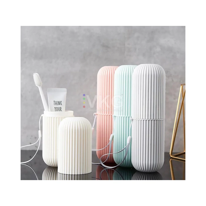 Fogkefe és fogkrém tartó utazáshoz-Rózsaszín