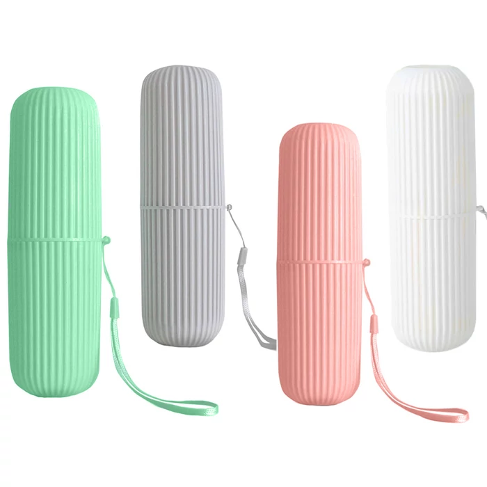 Fogkefe és fogkrém tartó utazáshoz-Rózsaszín