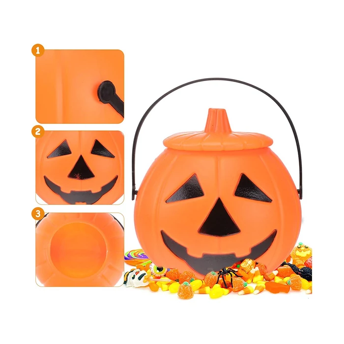 Mosolygó Halloween tök tároló edény