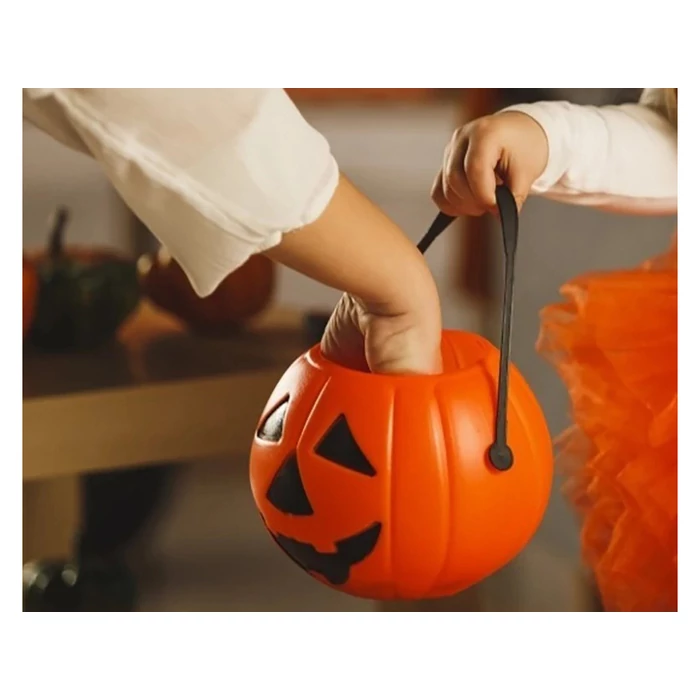 Mosolygó Halloween tök tároló edény