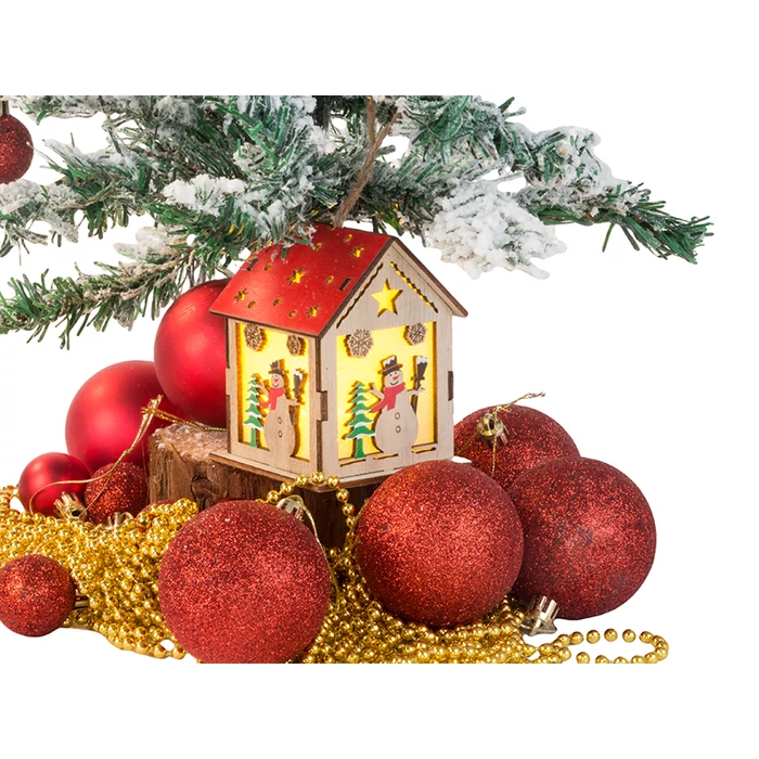 Fából készült függő karácsonyi lámpás