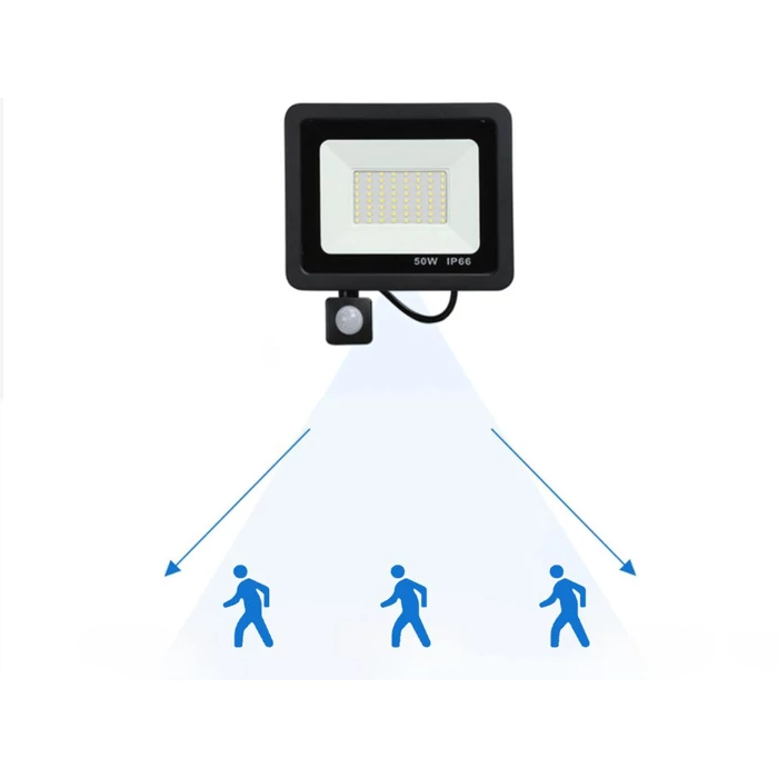 30 W-os kültéri LED reflektor mozgásérzékelővel